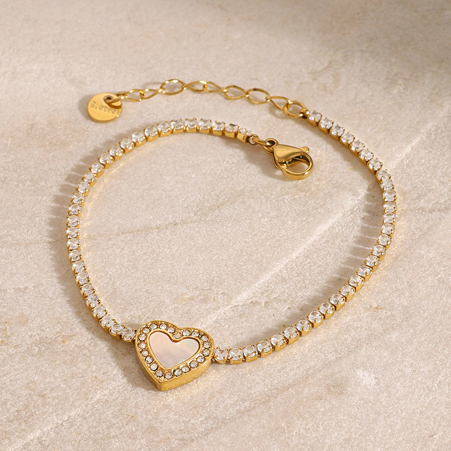Cameron Heart Tennis Bracelet
