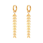Leaf Drop Chain Earrings