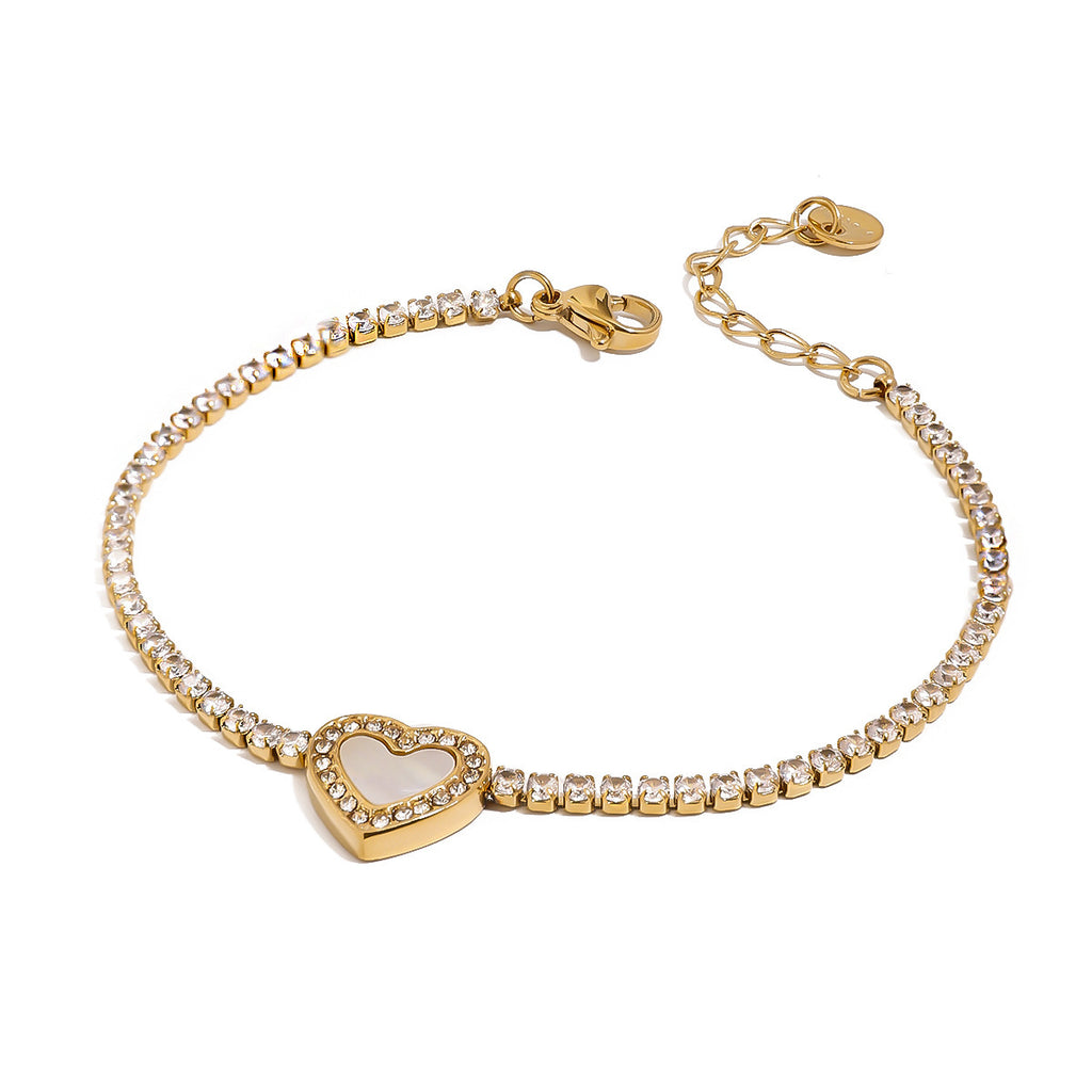 Cameron Heart Tennis Bracelet