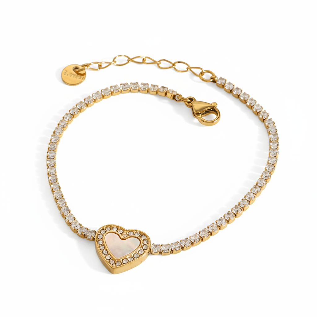 Cameron Heart Tennis Bracelet