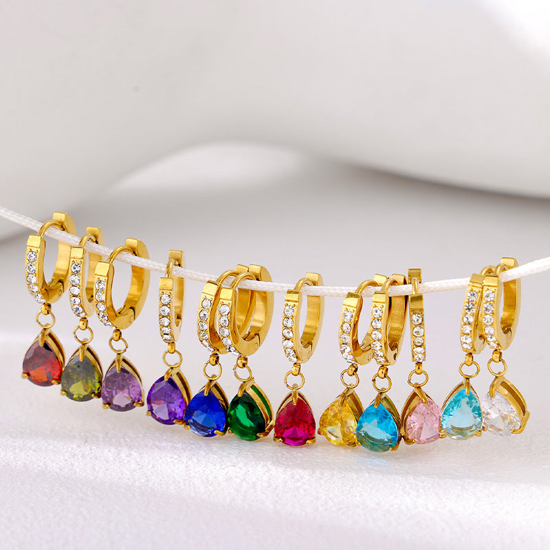 Birthstone Drop Earrings