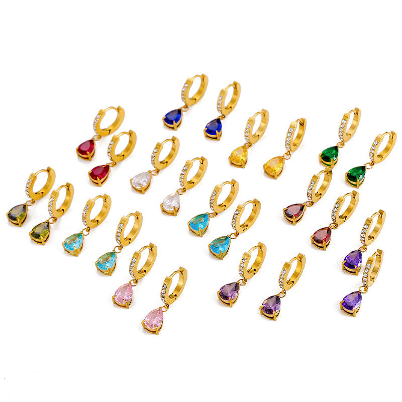 Birthstone Drop Earrings
